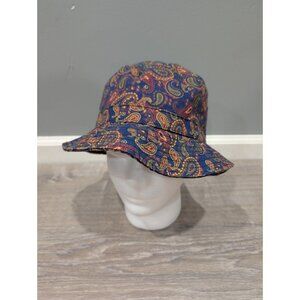 Urban Outfitters Women's Blue Paisley Bucket Hat Cotton One Size Y2K Casual